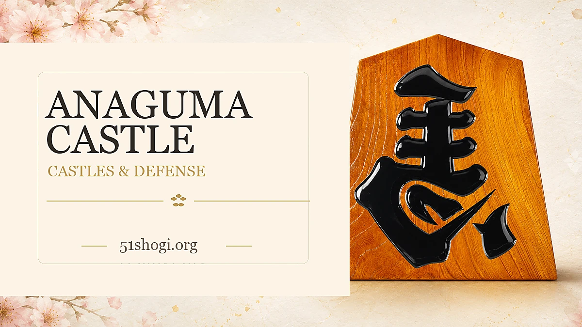 Anaguma Castle: The Strongest Defense in Shogi (Complete Guide) featured image with a premium Japanese shogi piece and sakura-style washi background